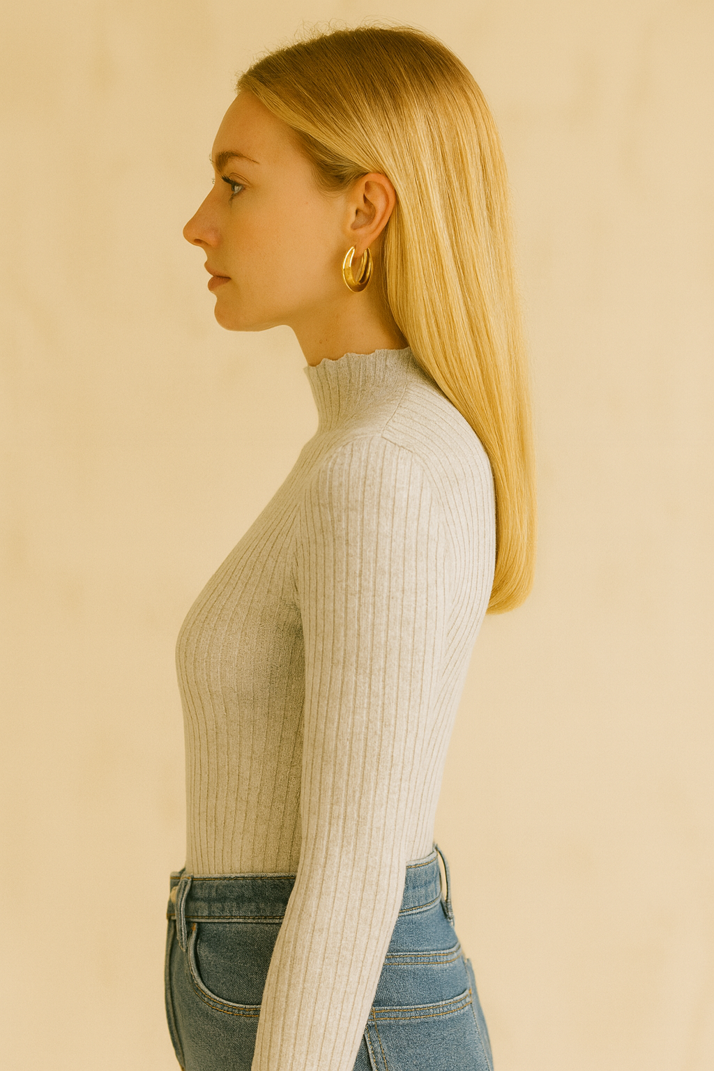Regina |  Women's Knitted Turtleneck Sweater with Long Sleeves