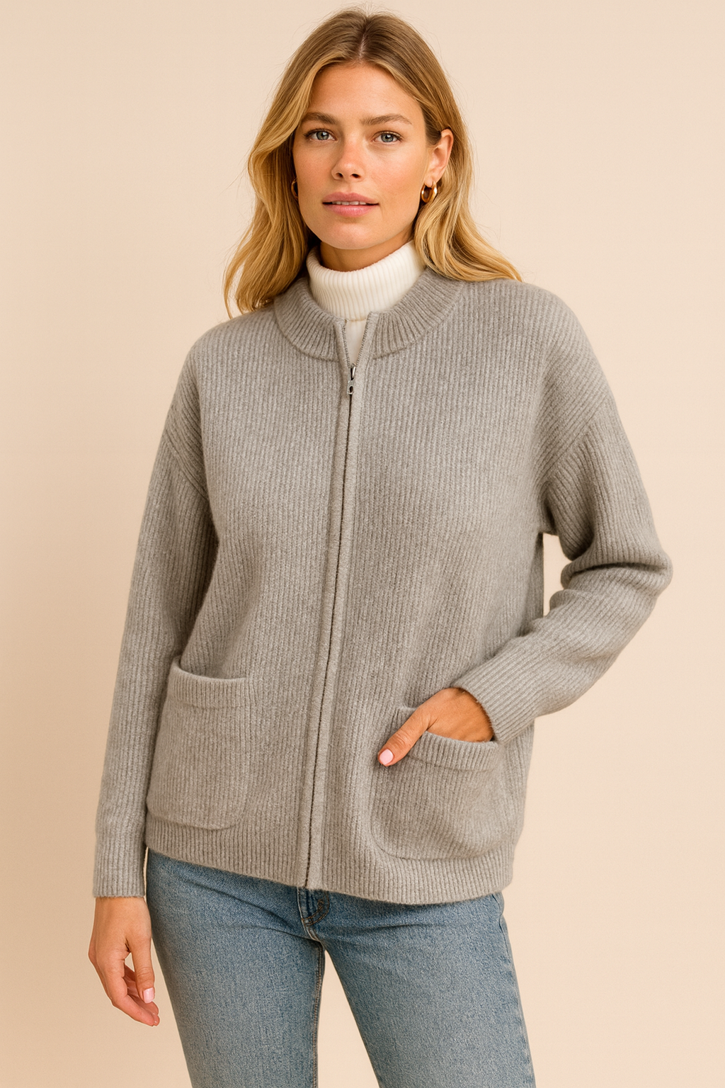 Dames Gebreid Vest met Ritssluiting | Resley