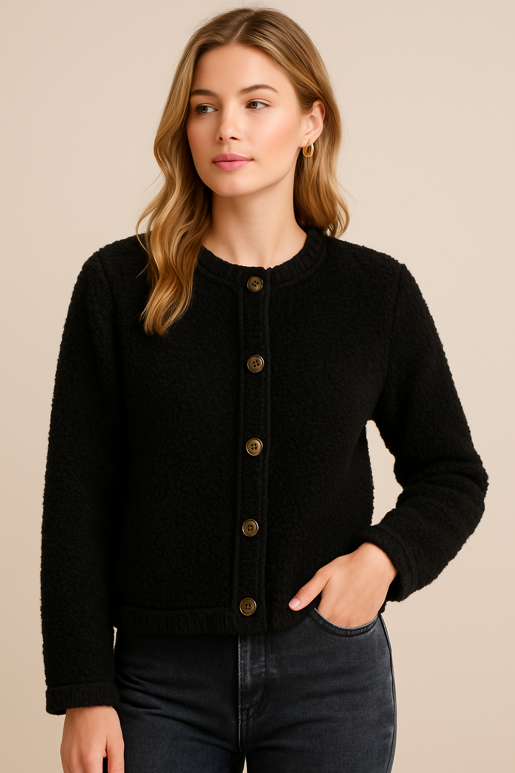 Dames Teddy Overshirt met Knopen | Romana