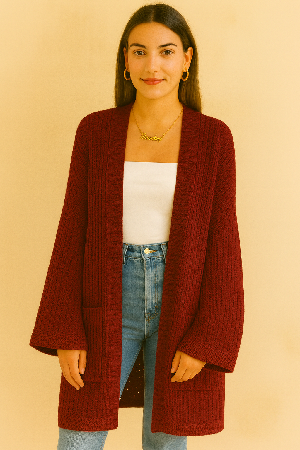 Romy | Women's Long Knitted Vest