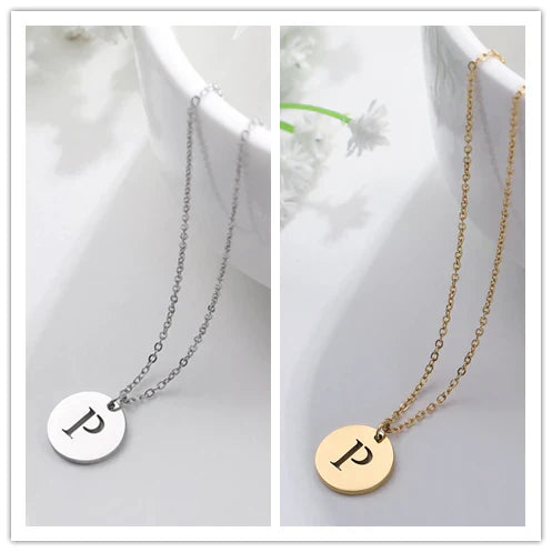 Elegant Gold Letter Pendant Necklace