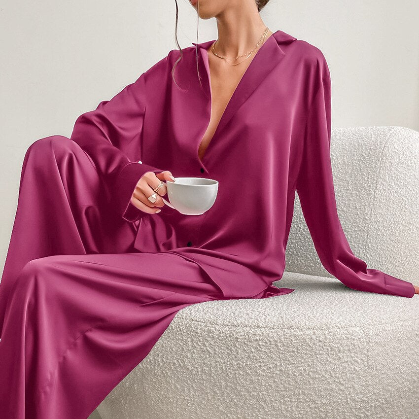 Dames Luxe Satijnen Pyjama Set | Florence