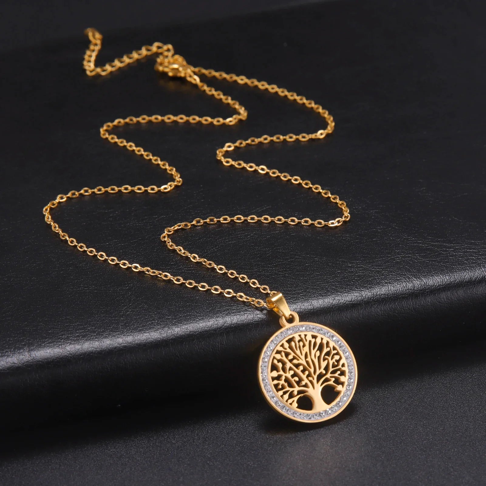 Shining Tree of Life Round Pendant