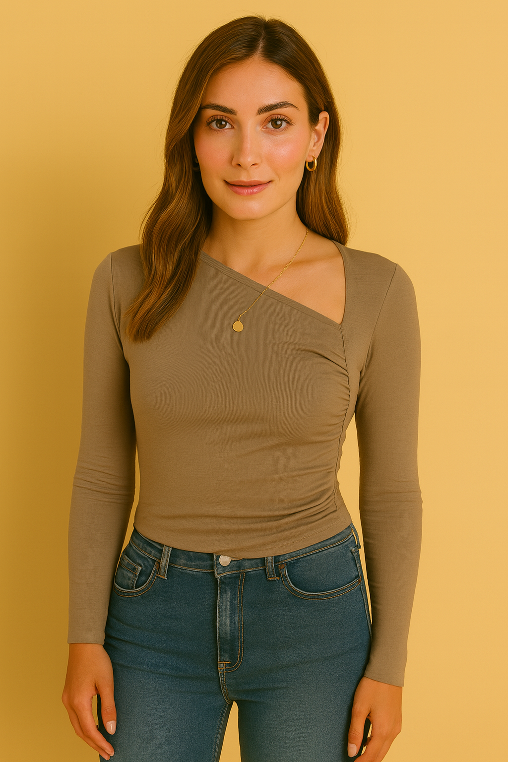 Dames Asymmetrische Top met Lange Mouwen | Thyana