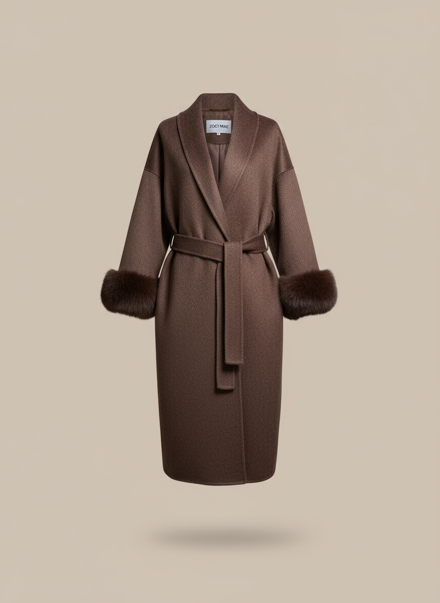 Eulalia - Tossy Fox Fur Wool Overcoat Women's Short Coat