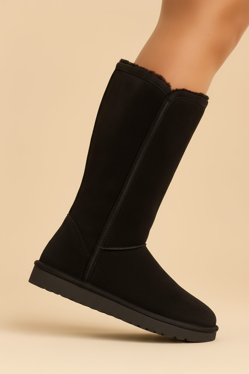 Ebony | Comfortable High Boots with Lining