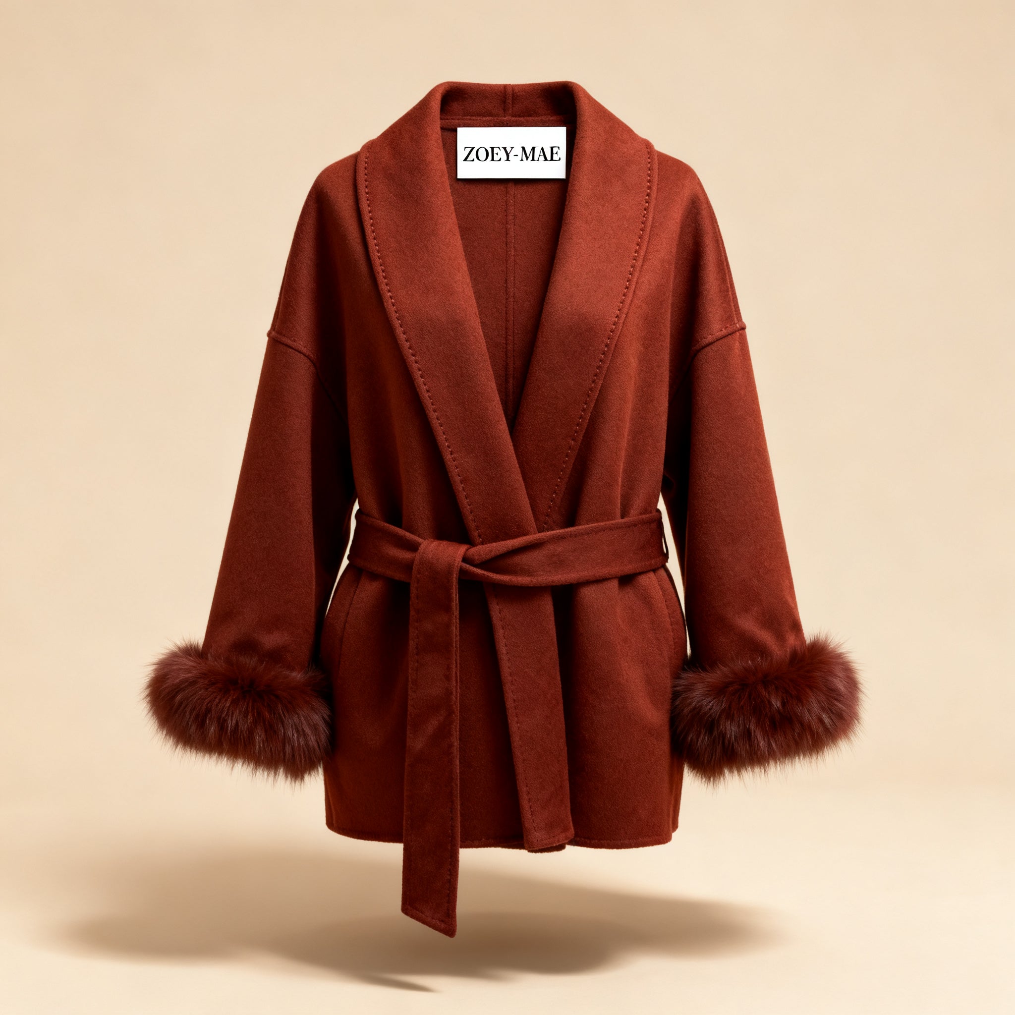 Eulalia - Tossy Fox Fur Wool Overcoat Women's Short Coat