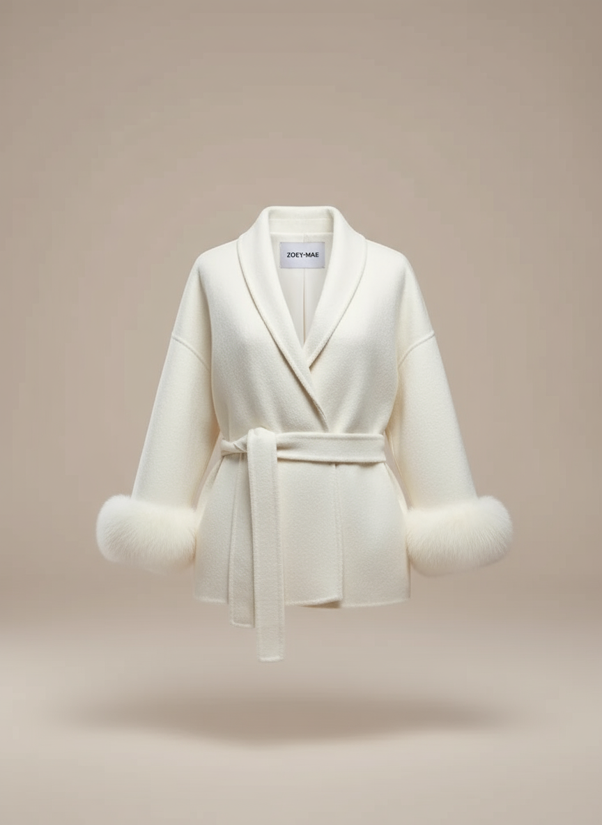 Eulalia - Tossy Fox Fur Wool Overcoat Women's Short Coat