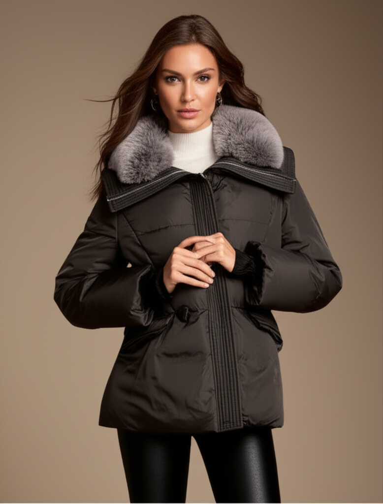 Lucy - Chic Fur-Trimmed Elegant Coat