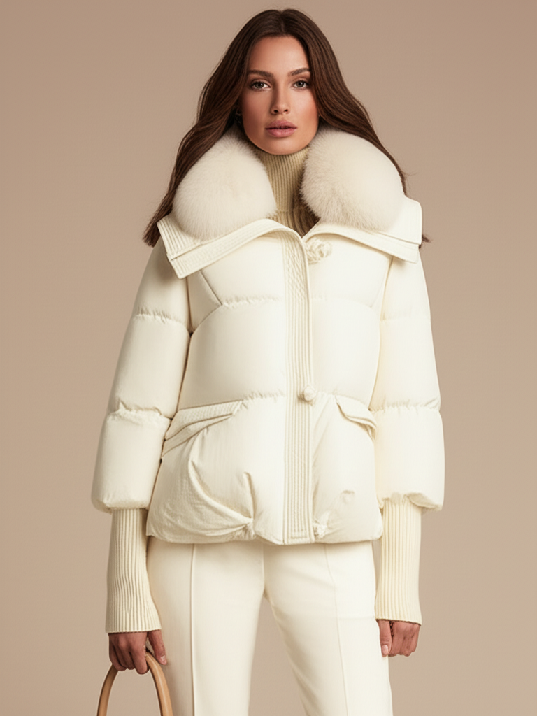 Lucy - Chic Fur-Trimmed Elegant Coat