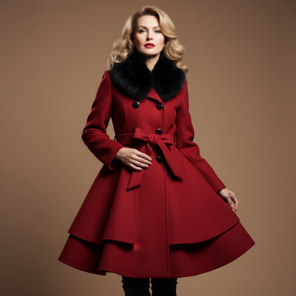 Emm - Chic Coat Featuring a Faux Fur Collar