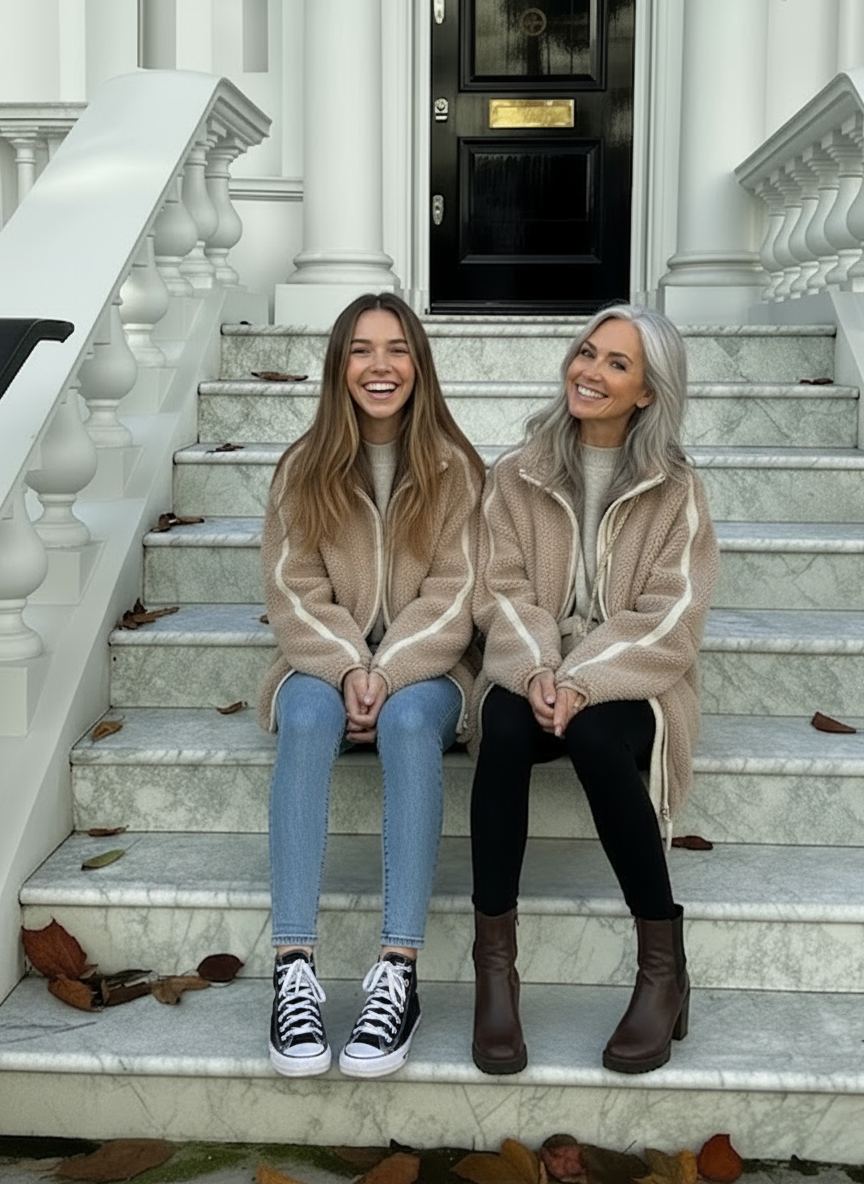 Jaidee - Women's oversized teddy coat with zipper