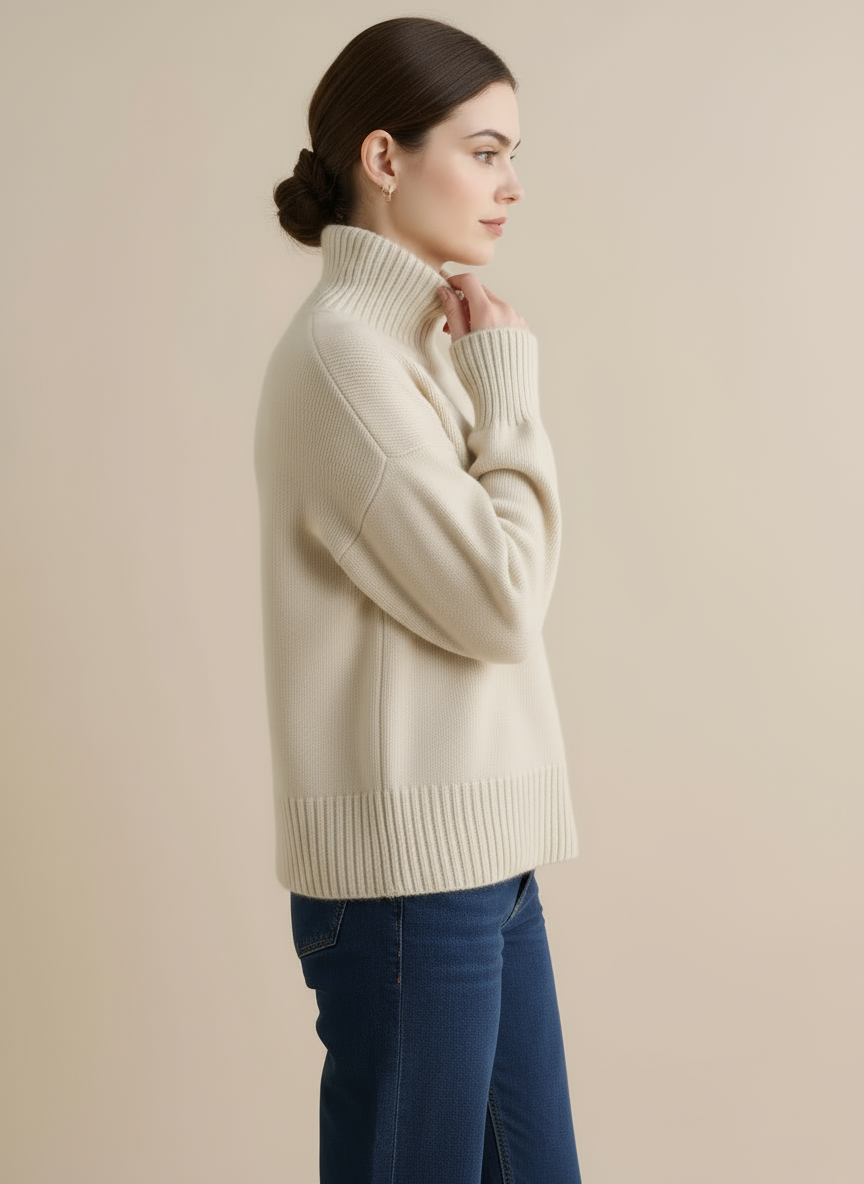 Zoey mae CASHMERE HIGH-NECK SWEATER