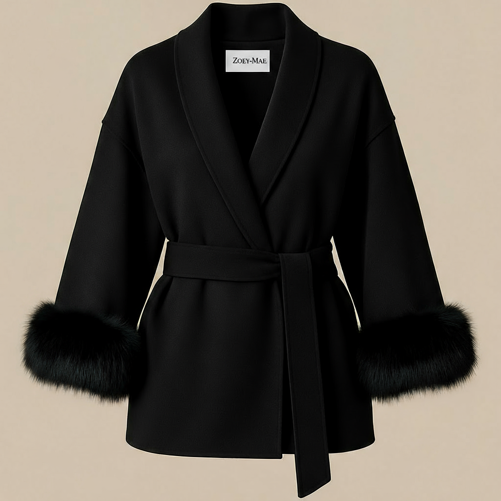 Eulalia - Tossy Fox Fur Wool Overcoat Women's Short Coat